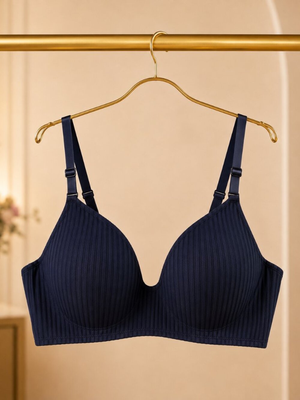 Victoria's Secret Pointelle Demi Bra 38DD Noir Navy Lightly Lined Convertible
